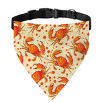 Orange Crab Pattern Print Over The Collar Dog Bandana