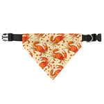Orange Crab Pattern Print Over The Collar Dog Bandana