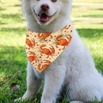 Orange Crab Pattern Print Over The Collar Dog Bandana