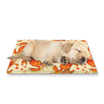 Orange Crab Pattern Print Pet Cooling Mat Cover