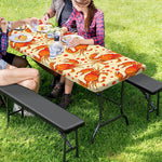 Orange Crab Pattern Print Picnic Table Cover
