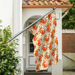 Orange Crab Pattern Print Polyester Flag
