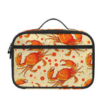 Orange Crab Pattern Print Portable Lunch Bag