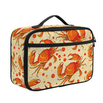 Orange Crab Pattern Print Portable Lunch Bag