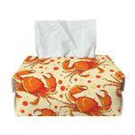 Orange Crab Pattern Print Rectangle Tissue Box Cover