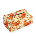 Orange Crab Pattern Print Rectangle Tissue Box Cover