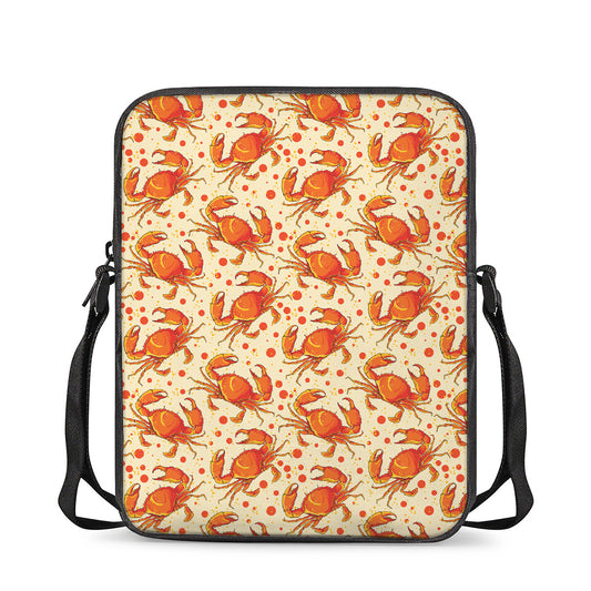 Orange Crab Pattern Print Rectangular Crossbody Bag