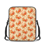 Orange Crab Pattern Print Rectangular Crossbody Bag