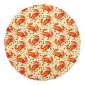 Orange Crab Pattern Print Round Blanket