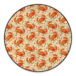 Orange Crab Pattern Print Round Floor Mat
