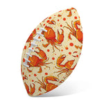 Orange Crab Pattern Print Rugby Ball