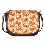 Orange Crab Pattern Print Saddle Bag