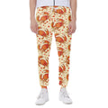 Orange Crab Pattern Print Joggers