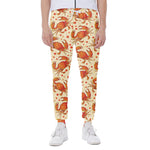 Orange Crab Pattern Print Scuba Joggers