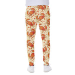 Orange Crab Pattern Print Scuba Joggers