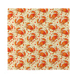 Orange Crab Pattern Print Silk Bandana