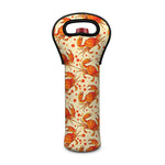 Orange Crab Pattern Print Single Neoprene Wine Tote