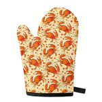 Orange Crab Pattern Print Single Oven Mitt