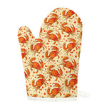 Orange Crab Pattern Print Single Oven Mitt