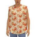 Orange Crab Pattern Print Sleeveless Baseball Jersey
