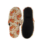 Orange Crab Pattern Print Slippers