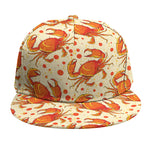 Orange Crab Pattern Print Snapback Cap