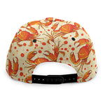 Orange Crab Pattern Print Snapback Cap