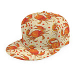 Orange Crab Pattern Print Snapback Cap