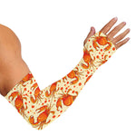 Orange Crab Pattern Print Sun Protection Arm Sleeves