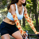 Orange Crab Pattern Print Sun Protection Arm Sleeves