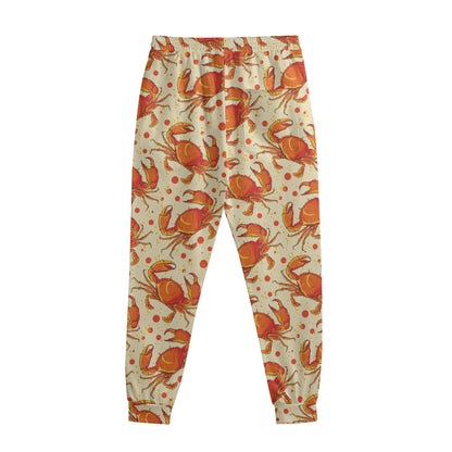 Orange Crab Pattern Print Sweatpants