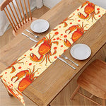 Orange Crab Pattern Print Table Runner