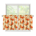 Orange Crab Pattern Print Tier Curtains