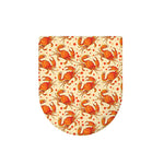 Orange Crab Pattern Print Toilet Lid Cover