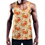 Orange Crab Pattern Print Training Tank Top