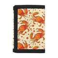 Orange Crab Pattern Print Trifold Wallet