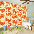 Orange Crab Pattern Print Wall Sticker