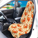 Orange Crab Pattern Print Waterproof Car Seat Cover