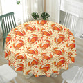 Orange Crab Pattern Print Waterproof Round Tablecloth