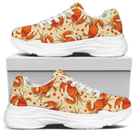 Orange Crab Pattern Print White Chunky Shoes
