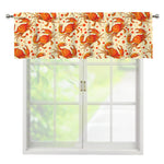 Orange Crab Pattern Print Window Valance