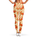 Orange Crab Pattern Print Women's Leggings