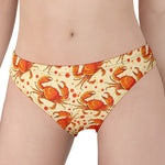 Orange Crab Pattern Print Women's Panties