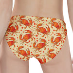 Orange Crab Pattern Print Women's Panties