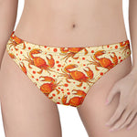 Orange Crab Pattern Print Women's Thong
