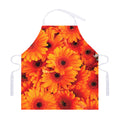 Orange Daisy Flower Print Adjustable Apron
