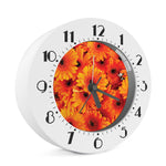 Orange Daisy Flower Print Alarm Clock