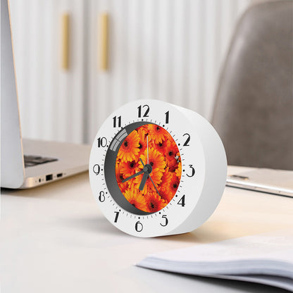 Orange Daisy Flower Print Alarm Clock