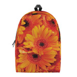 Orange Daisy Flower Print Backpack
