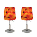 Orange Daisy Flower Print Bar Stool Covers